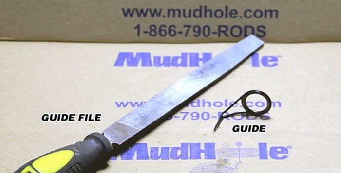 A guide file helps to grind down any burrs or uneven edges on the guide foot.